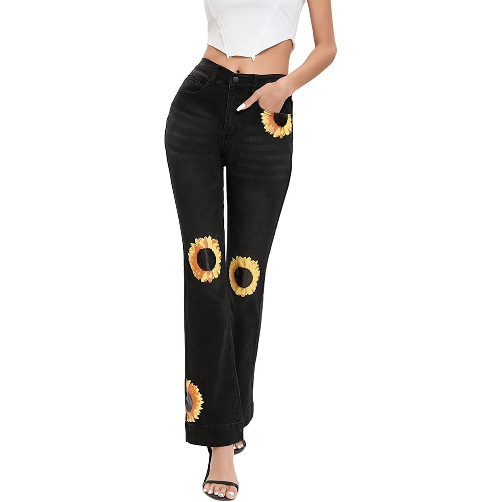 HOBIBEAR Bell Bottom Classic Wide Leg Denim Pants Sz XXL